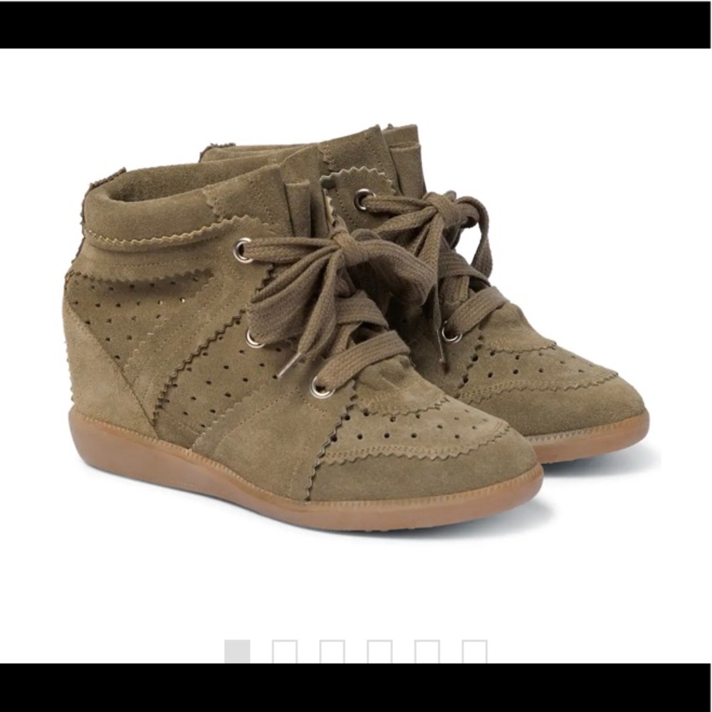 Isabel Marant Bobby Suede Wedge Sneakers